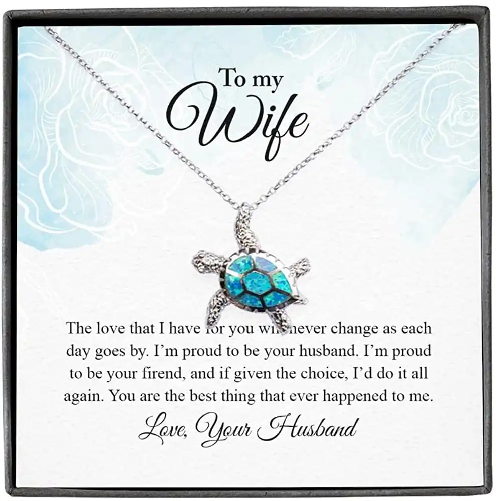 Necklace Jewelry For Women To My Gorgeous Wife Turtle Personalized Gifts