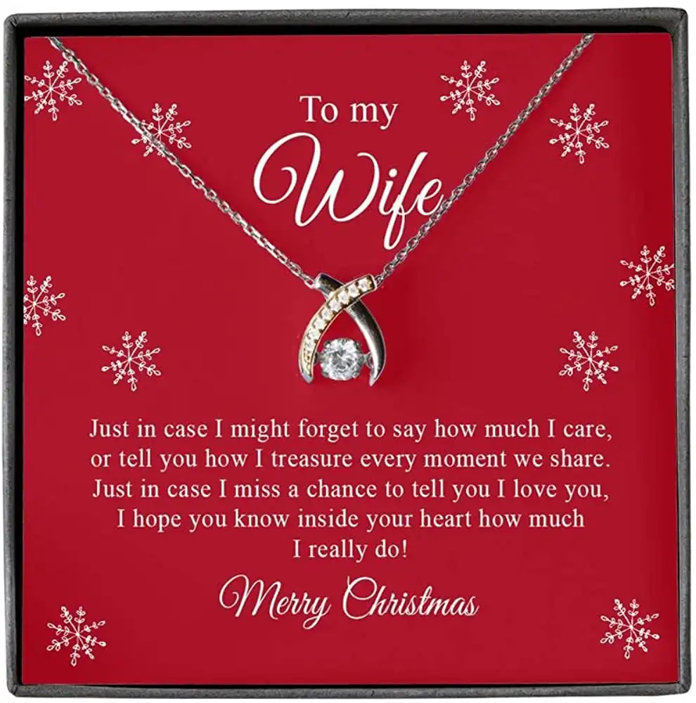 Necklace Jewelry For Women To My Wife Merry Wishbone Dancing Personalized Gifts