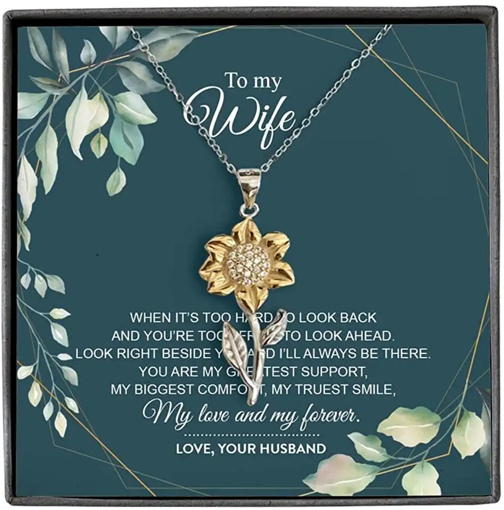 Necklace Jewelry For Women To My Wife Sunflower Personalized Gifts