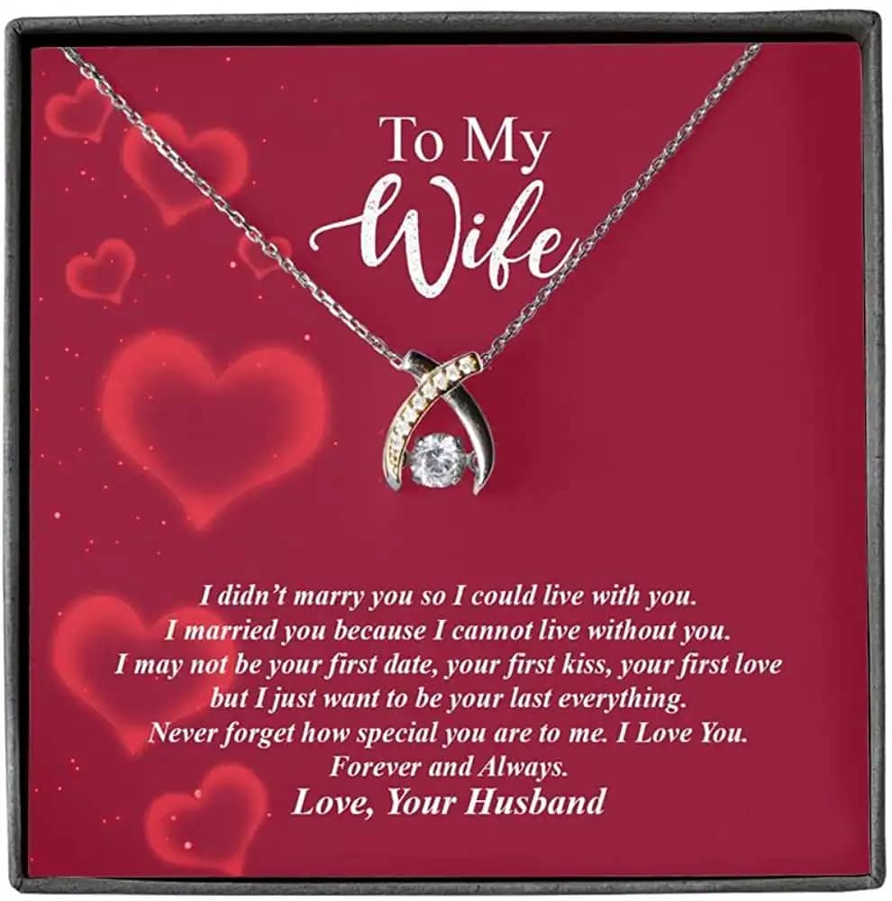 Necklace Jewelry For Women To My Wife Wishbone Dancing Personalized Gifts