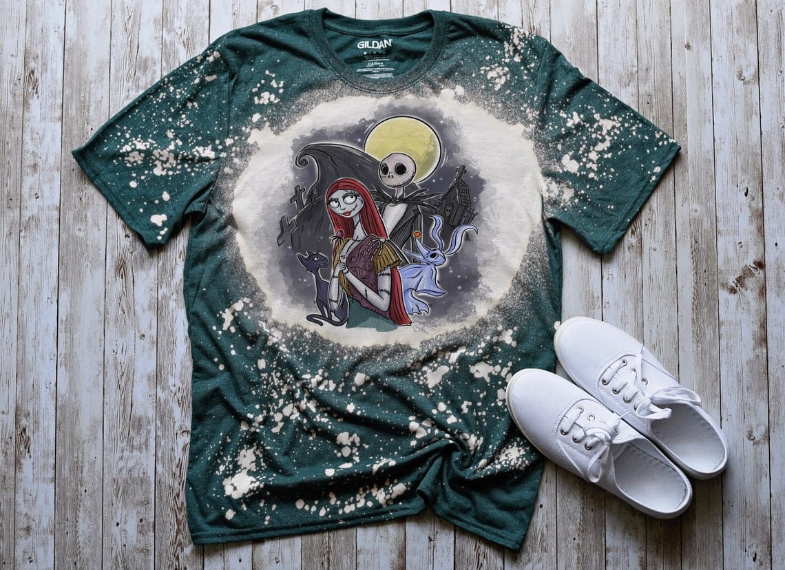 Inktee Store - Nightmare Before Christmas Jack Skellington Unisex Bleached Shirt Image