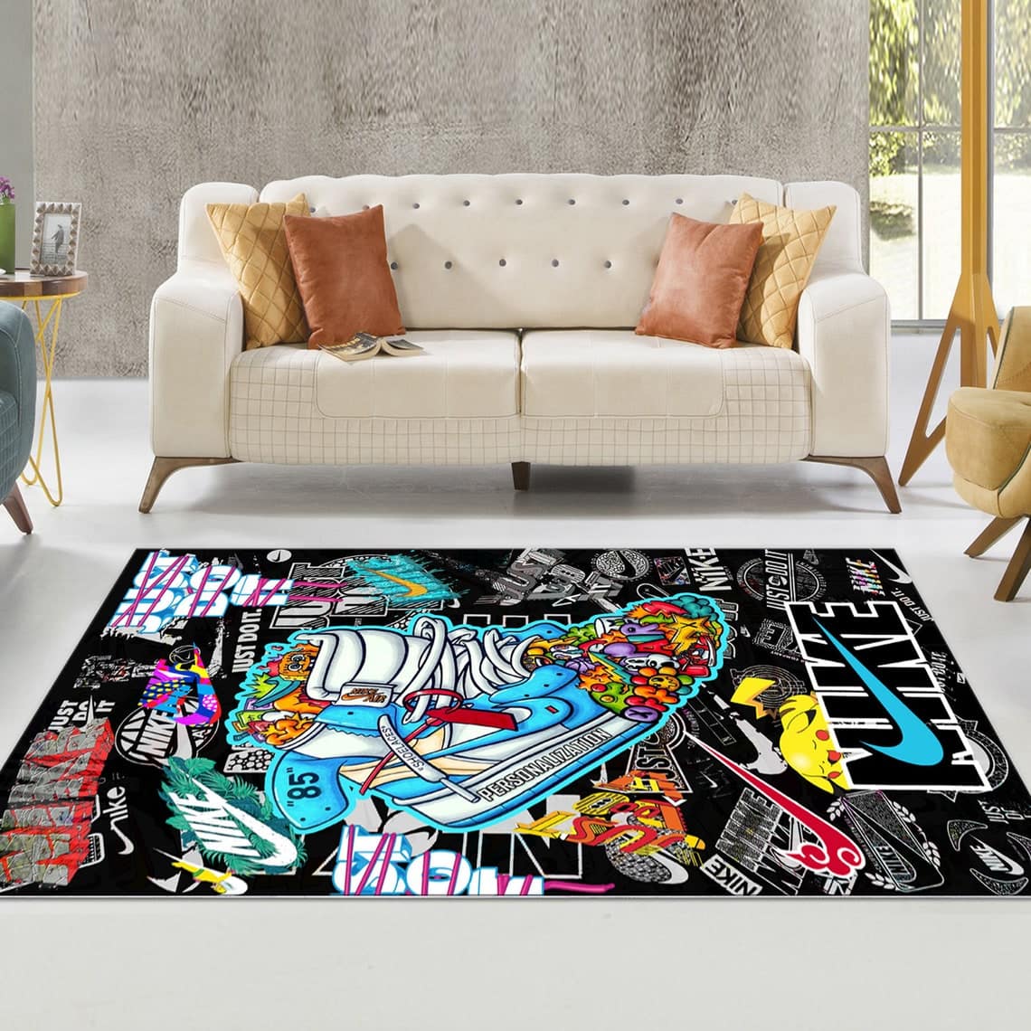 Inktee Store - Nike Sneaker Colour Area Rug Image