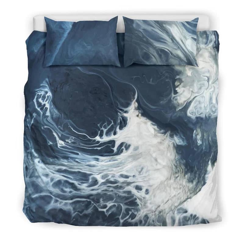 Inktee Store - Ocean Waves California Beach Blue Artistic Bedroom Decor Quilt Bedding Sets Image