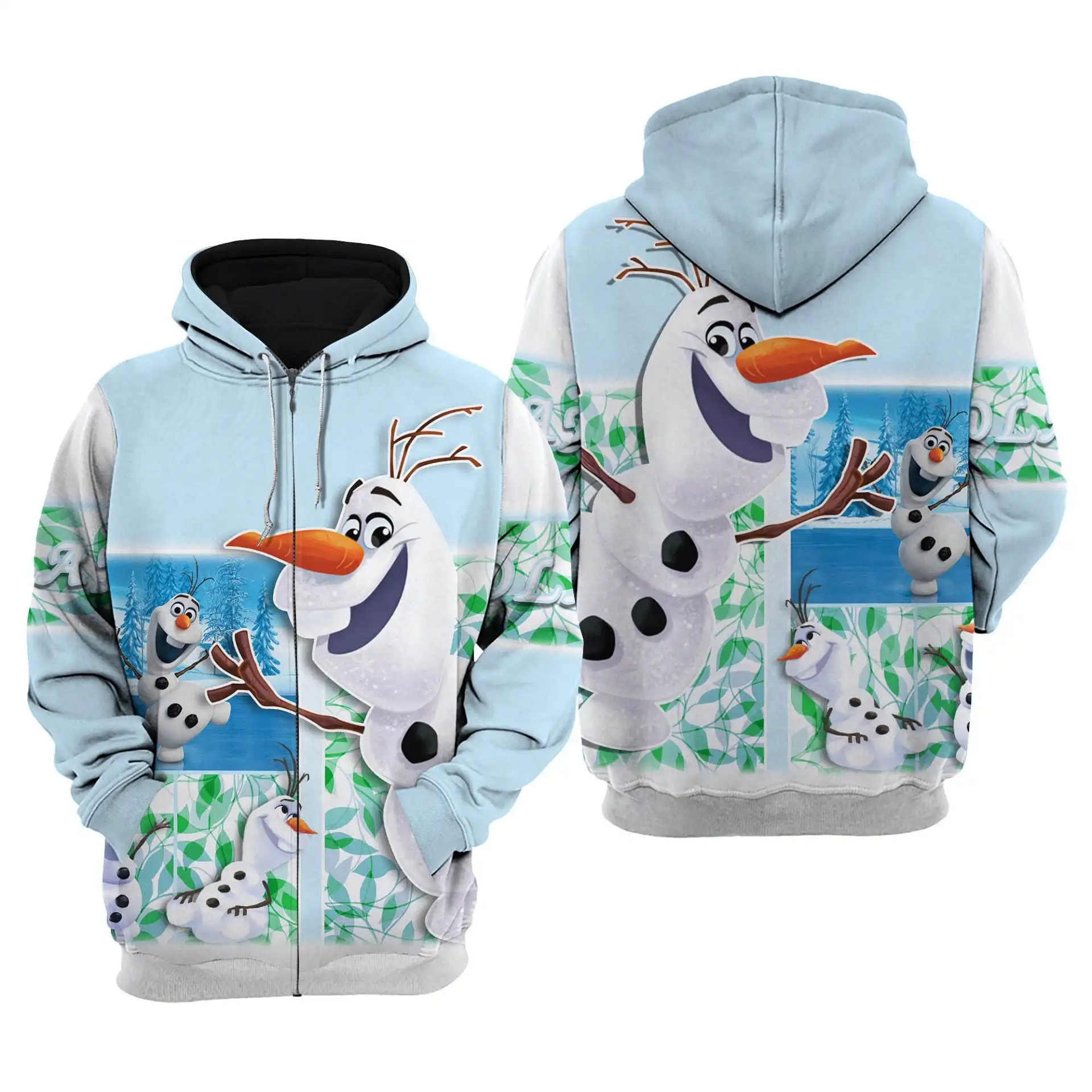 Olaf Frozen Disney Graphic Cartoon Outfits Clothing Men Women Kids Toddlers Hoodie 3D