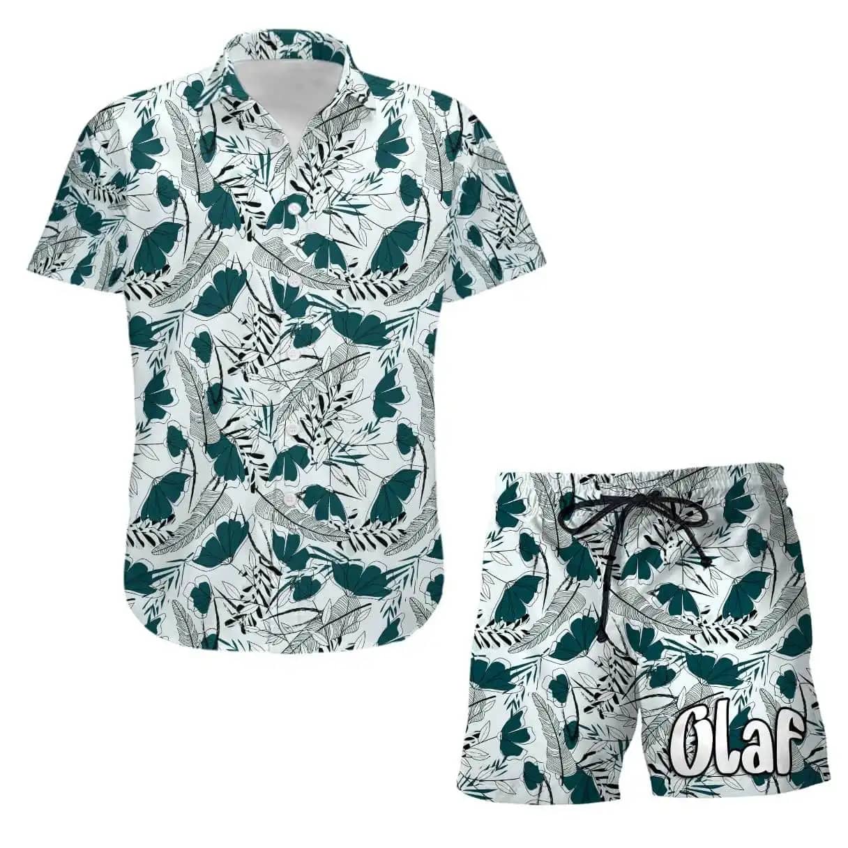 Olaf Snowman Frozen Disney Summer Tropical Print Vacation Shorts Set Unisex Cartoon Graphic Outfits Men Women Hawaiian Shirts