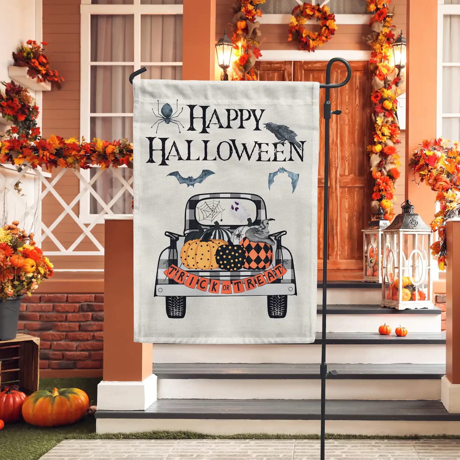 On Halloween You Get To Become Anything That You Want To Be Happy Halloween Decoration Garden Flag