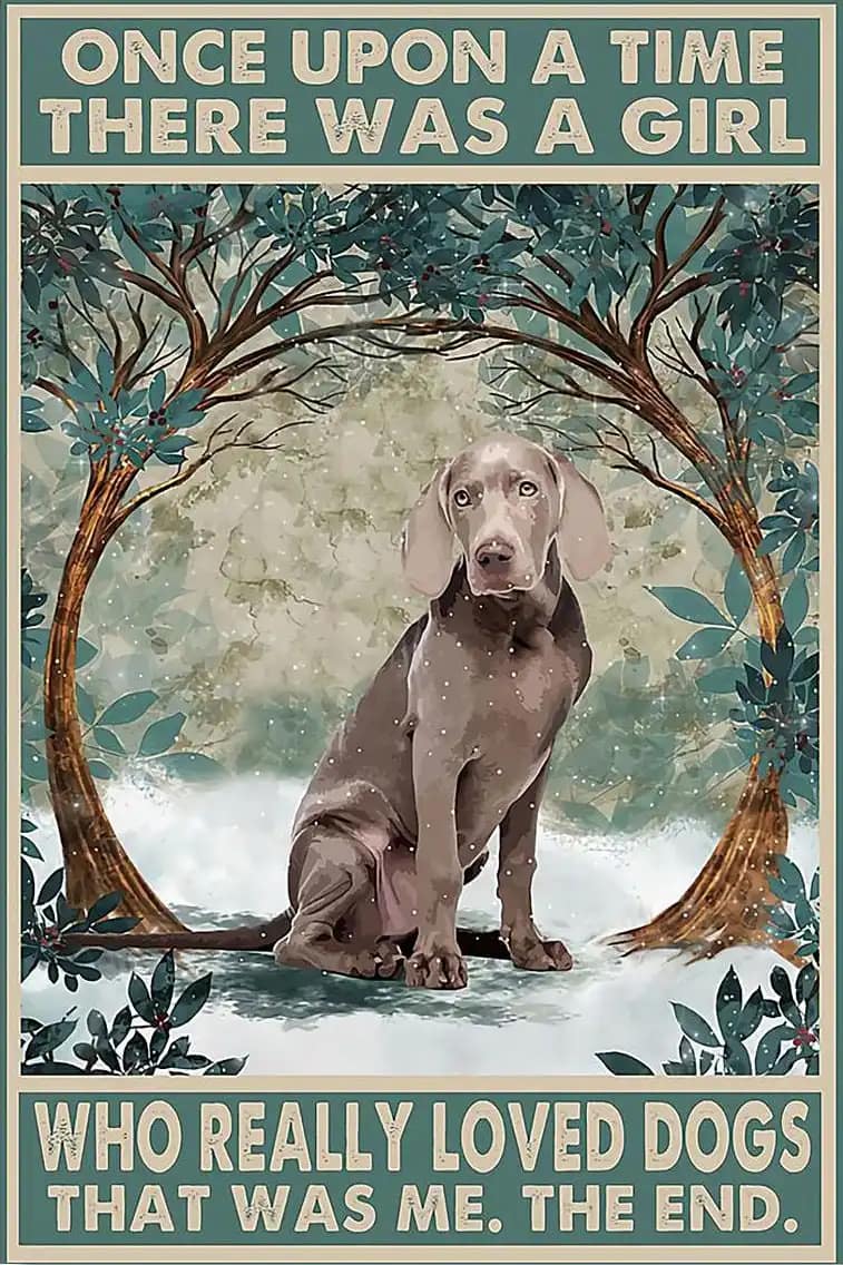Once Upon A Time Girl There Was Who Really Loved Dogs That Me Groomer Weimaraner Poster