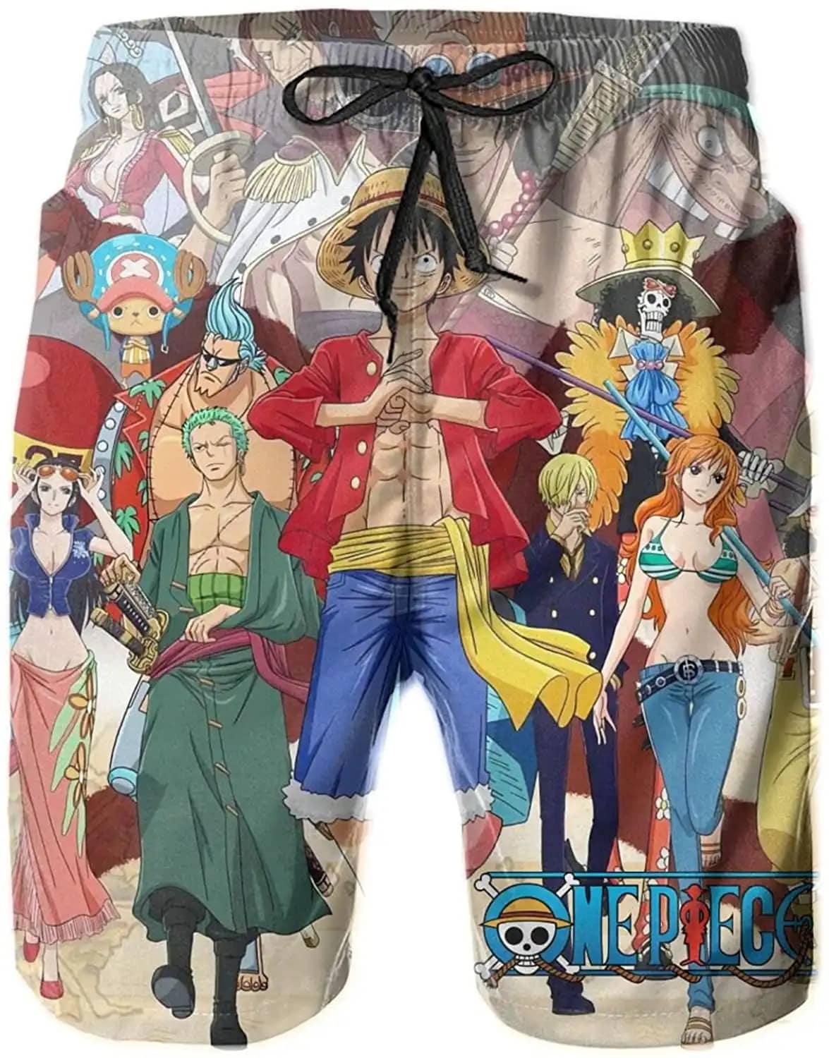 One Piece Anime Menswim Trunks Summer Beach 1 Shorts