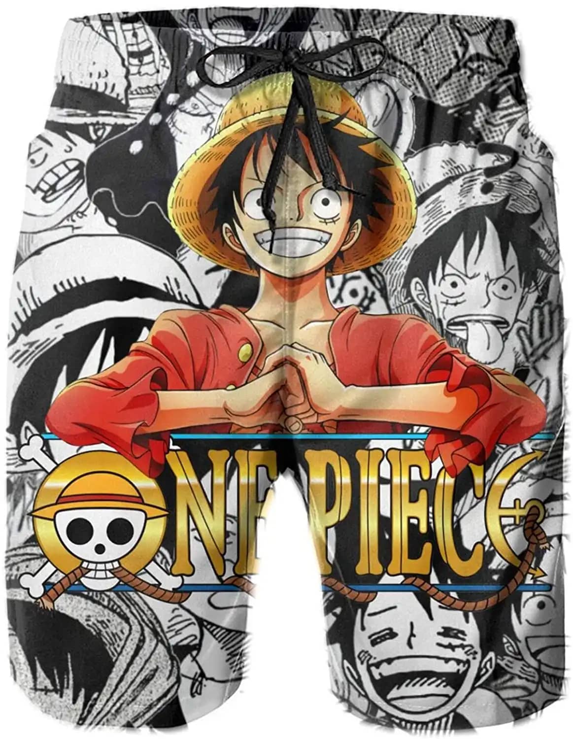 One Piece Anime Menswim Trunks Summer Beach 2 Shorts