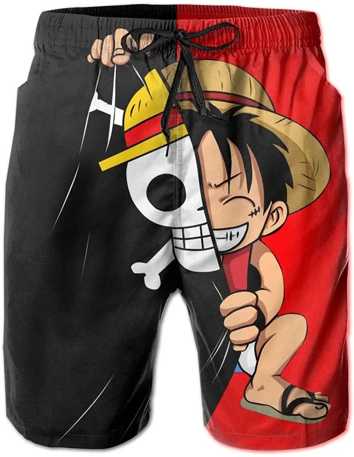One Piece Anime Menswim Trunks Summer Beach 5 Shorts
