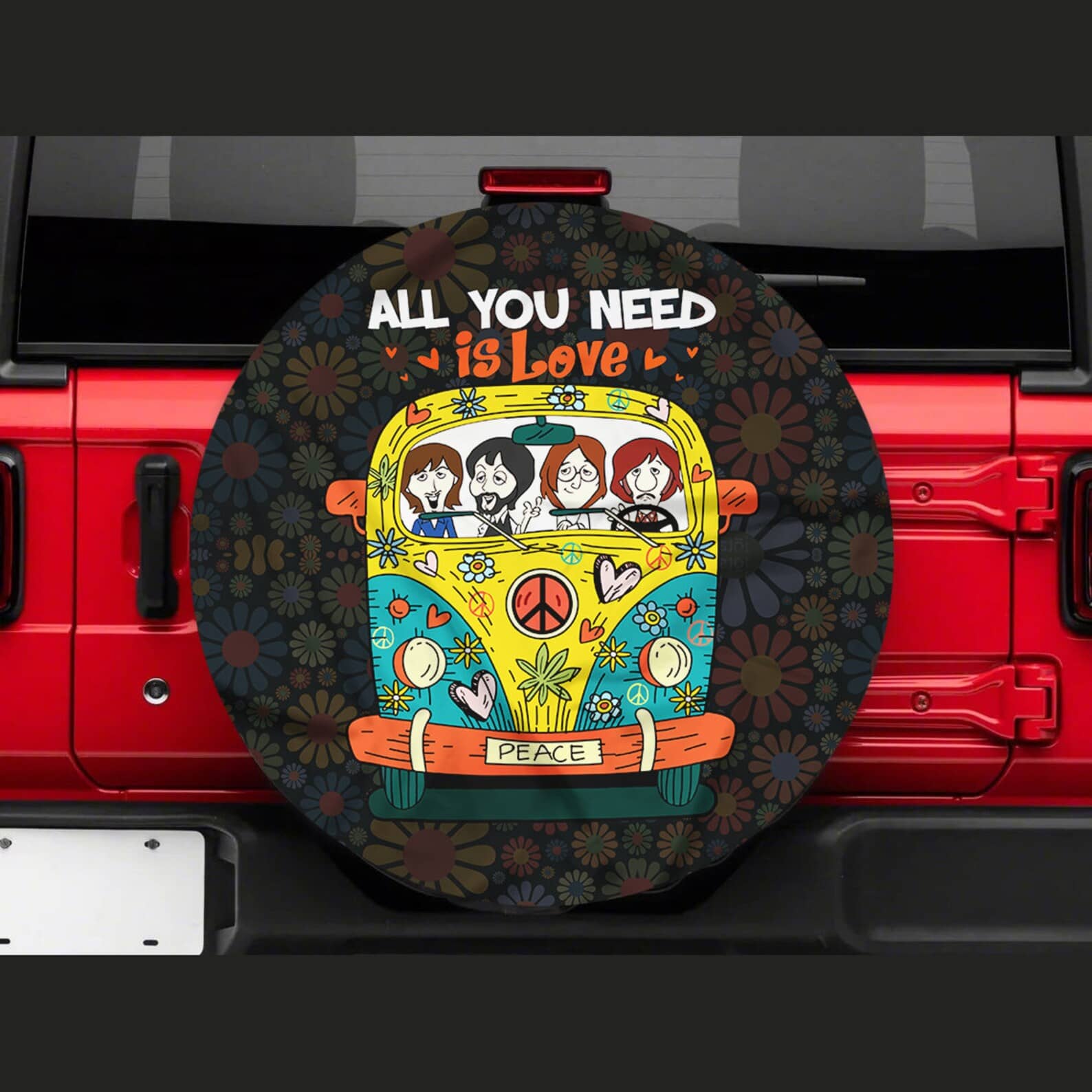 Inktee Store - Peace Hippie All You Need Tire Cover Image