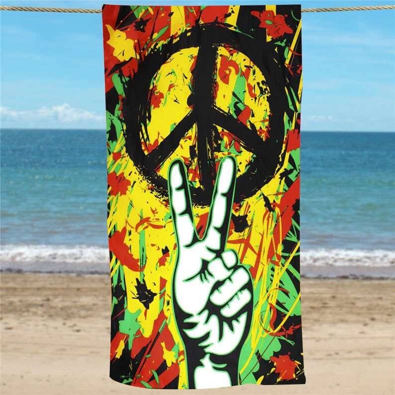 Inktee Store - Peace Hippie Custom Beach Towel Image