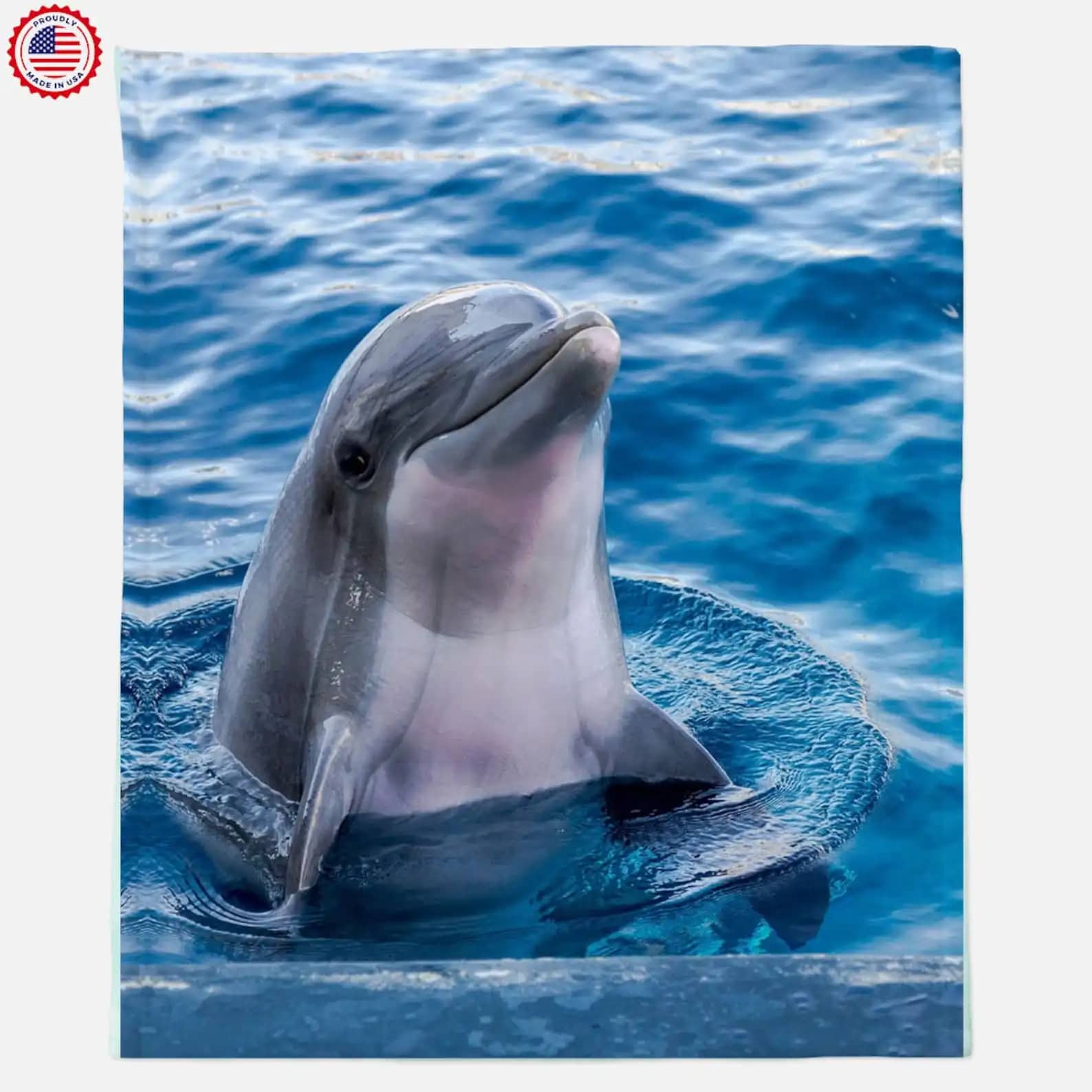 Personalized Animal Throw Dolphin Lovers Gift Fleece Blanket