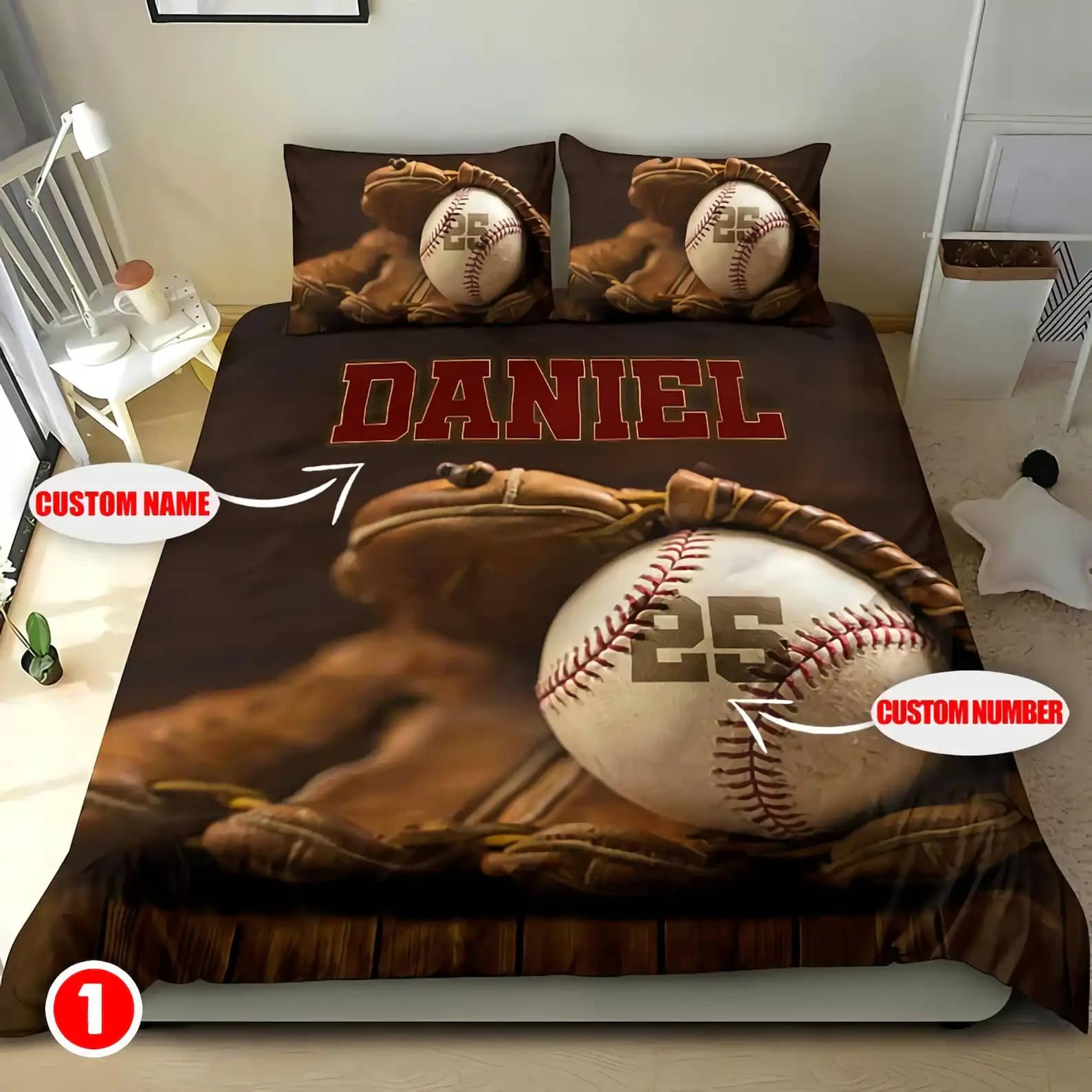 Personalized Baseball Custom Name Quilt Bedding Sets
