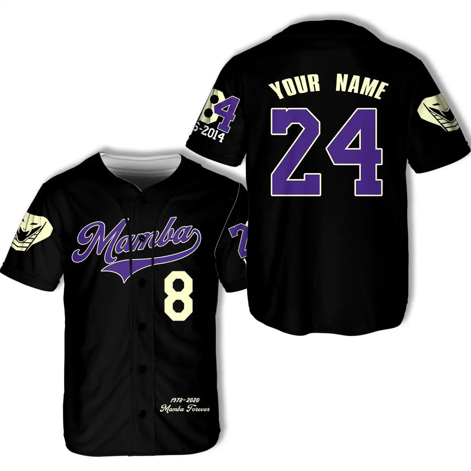 Personalized Black Los Angeles Football Team Idea Gift For Fans Black Mamba Snakeskin Pattern Baseball Jersey