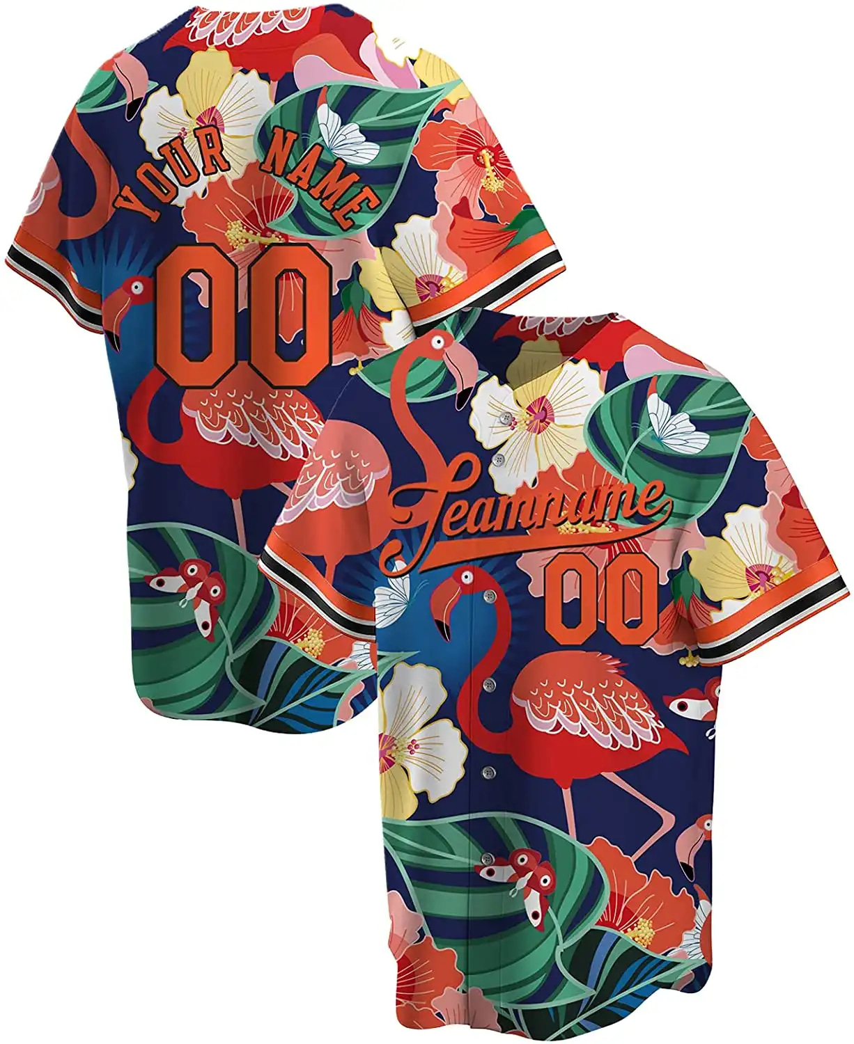Personalized Colorful Flamingo Printed Name And Number Idea Gift For Fans Baseball Jersey