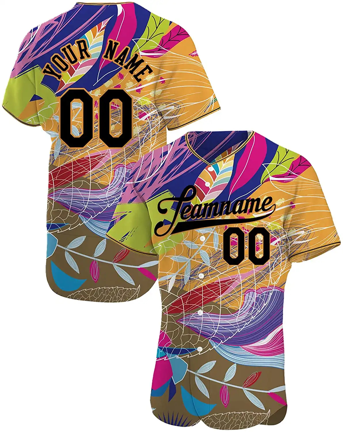 Personalized Colorful Printed Name And Number Idea Gift For Fans Baseball Jersey