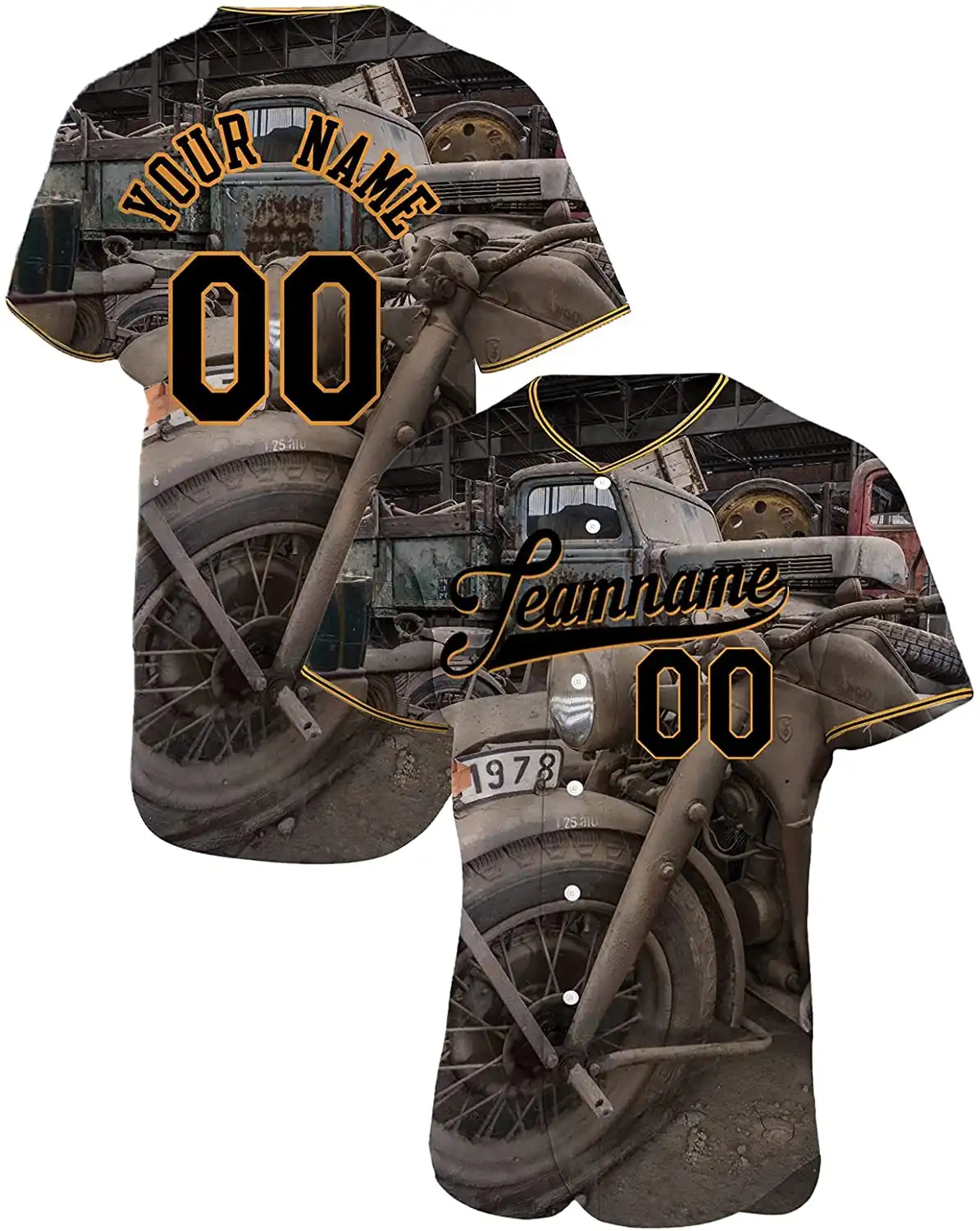 Personalized Motorcycle Made Of Wood Printed Name And Number Idea Gift For Fans Baseball Jersey