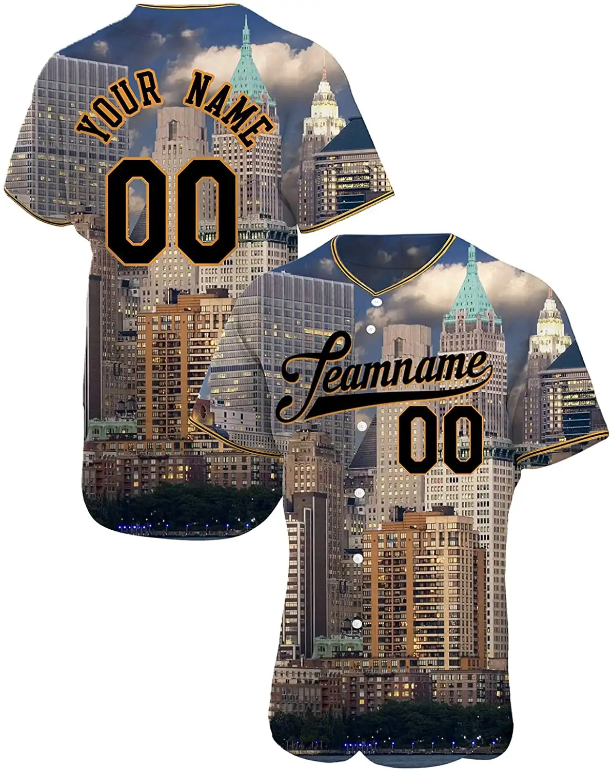 Personalized New York City Printed Name And Number Idea Gift For Fans Baseball Jersey