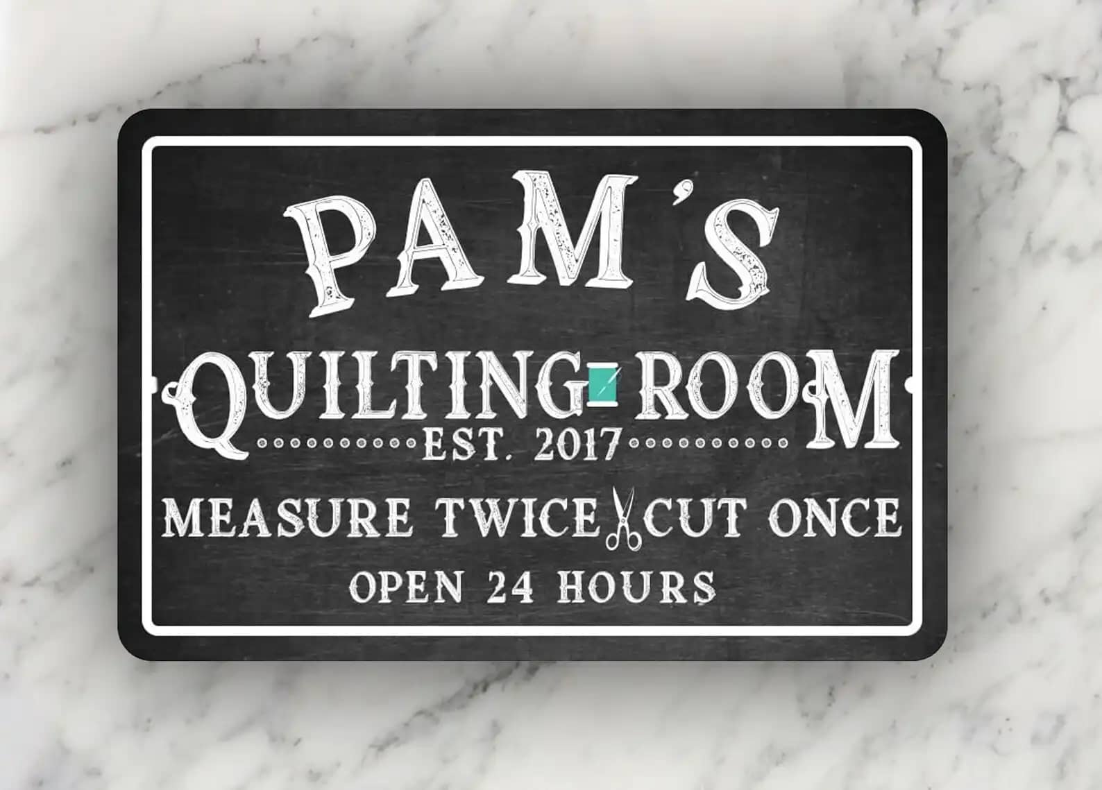Personalized Quilting Room Metal Sign