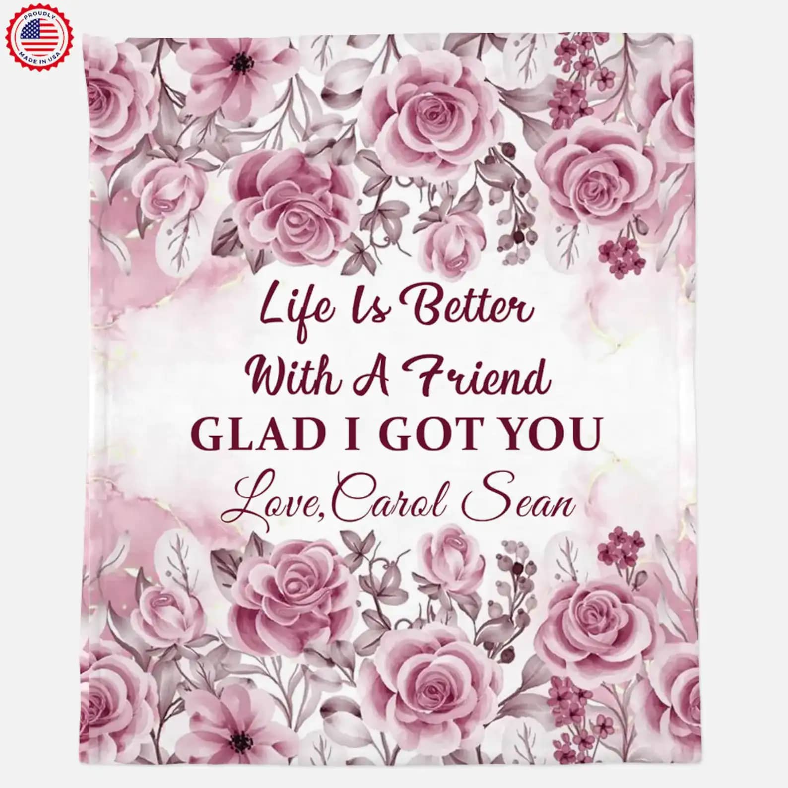 Personalized Text Blanket Life Is Better With A Friend Best Friend Gift Fleece Blanket