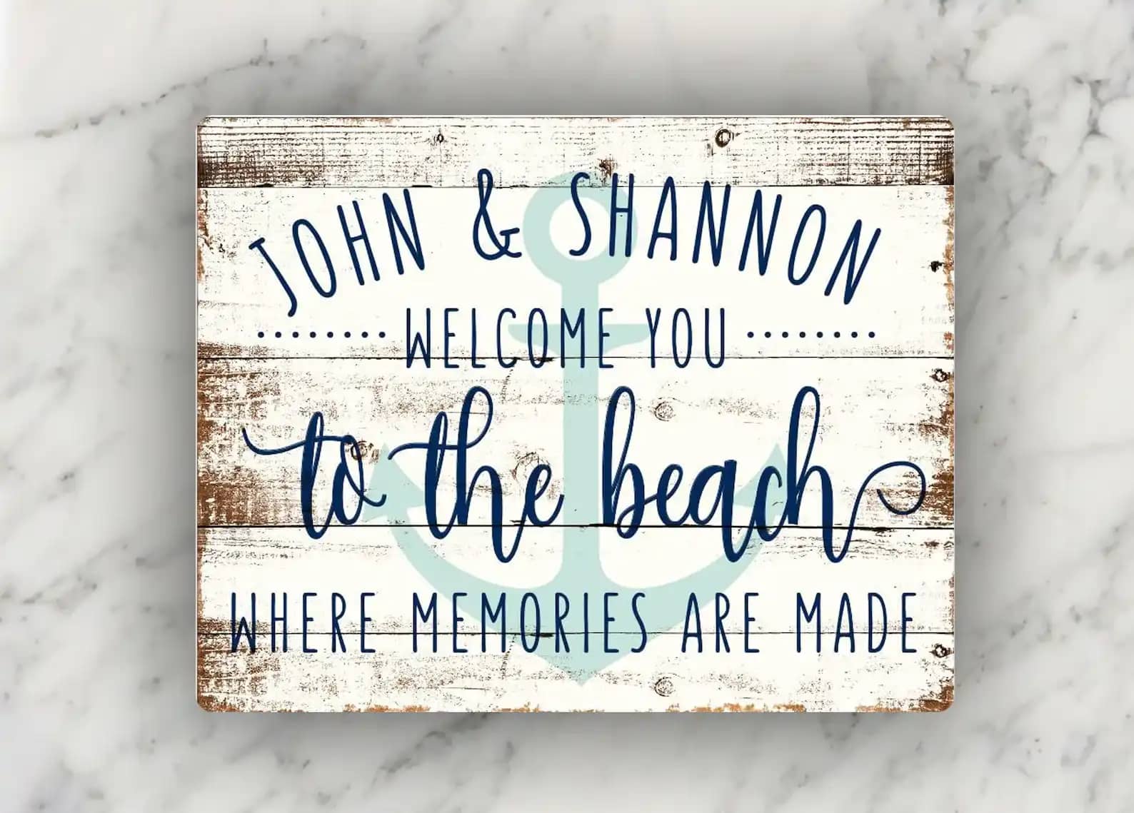 Personalized Welcome To The Beach Metal Sign