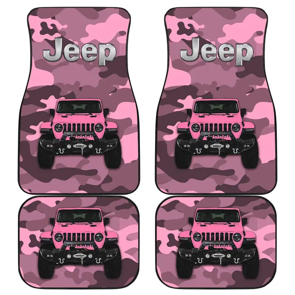 Pink Jeep Camouflage Car Floor Mats