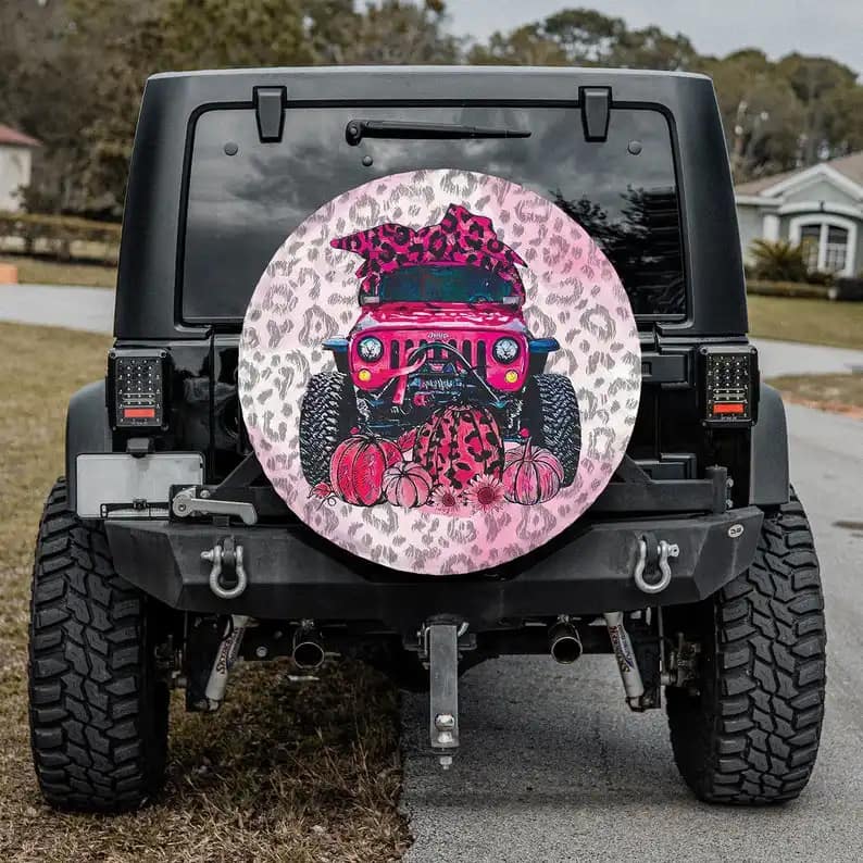 Pink Jeep Personalized Tire Cover