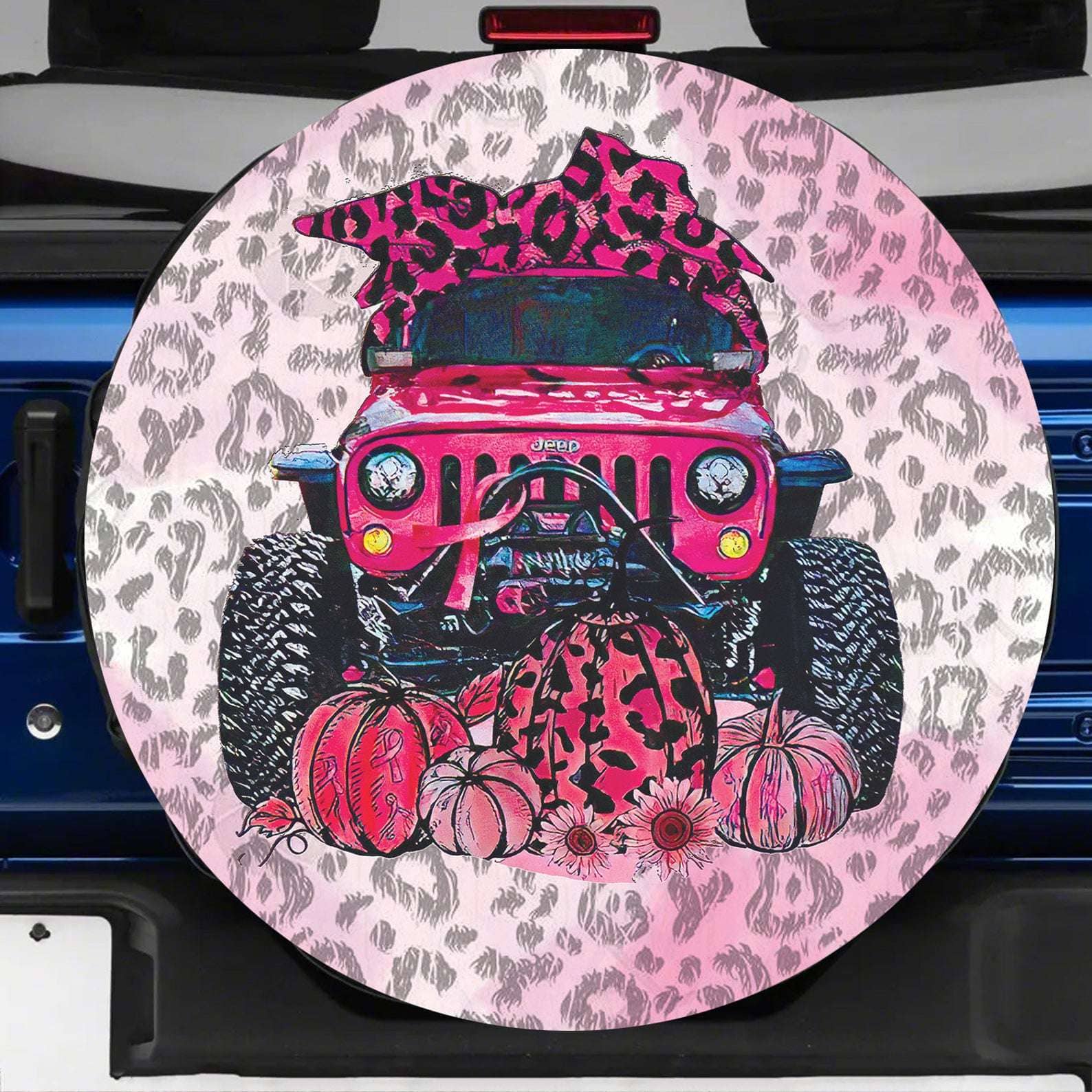 Inktee Store - Pink Jeep Personalized Tire Cover Image