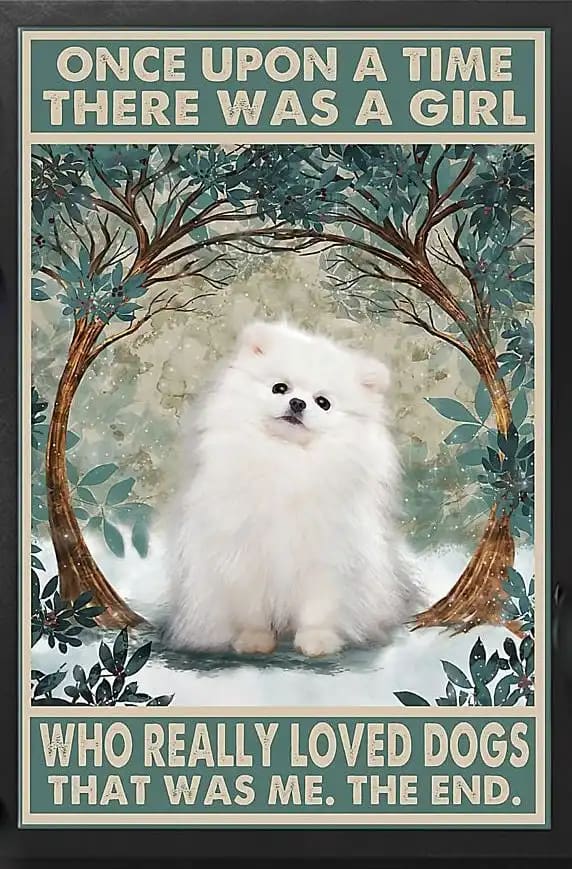 Pomeranian Dog Once Upon A Time There Was Girl Who Really Loved Dogs That Me The End Gift For Family Friend Poster
