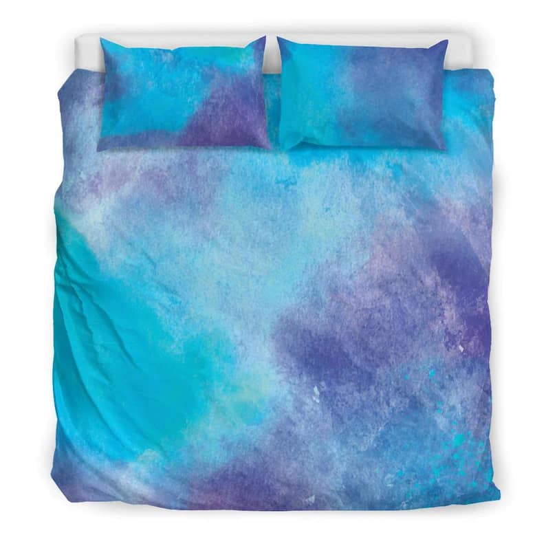 Inktee Store - Pretty Blue Sky Wanderlust Blue And Purple Artistic Quilt Bedding Sets Image