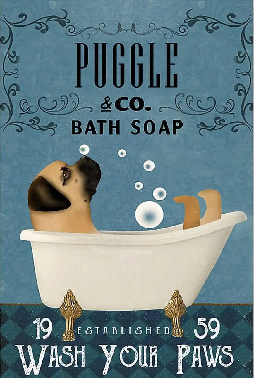 Puggle Co Bath Soap Wash Your Paws Poster