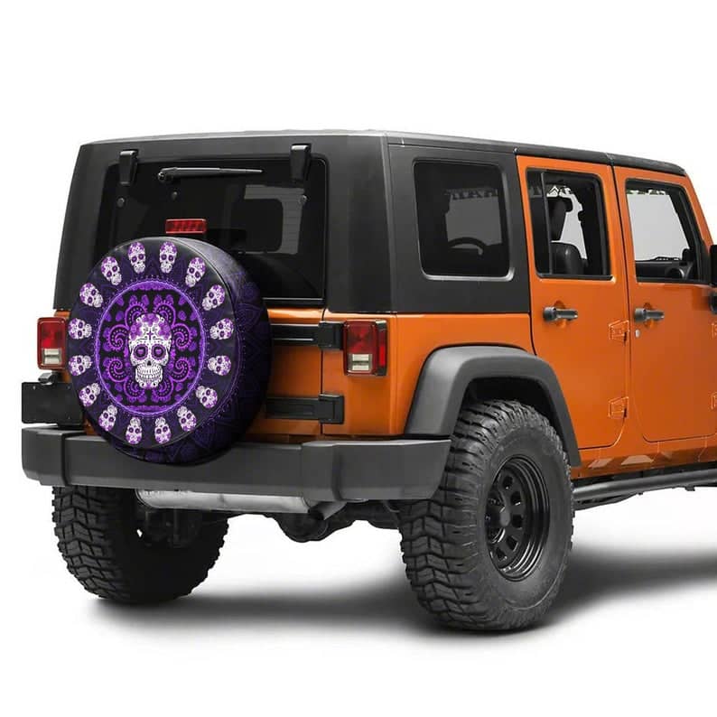 Inktee Store - Purple Skulls Mexican Tire Cover Image