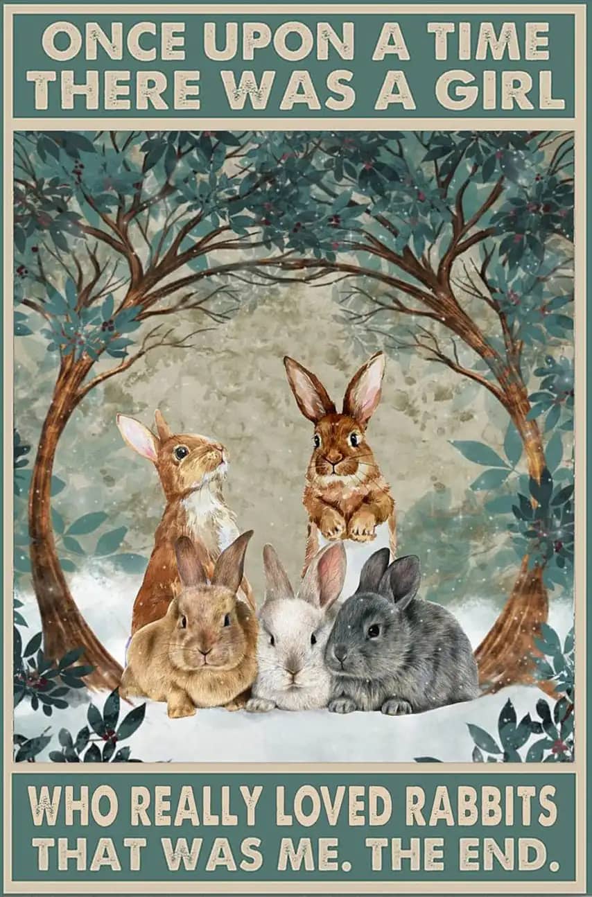 Rabbits Once Upon A Time There Was Girl Who Really Loved Thatwas Me Lover Cute Poster