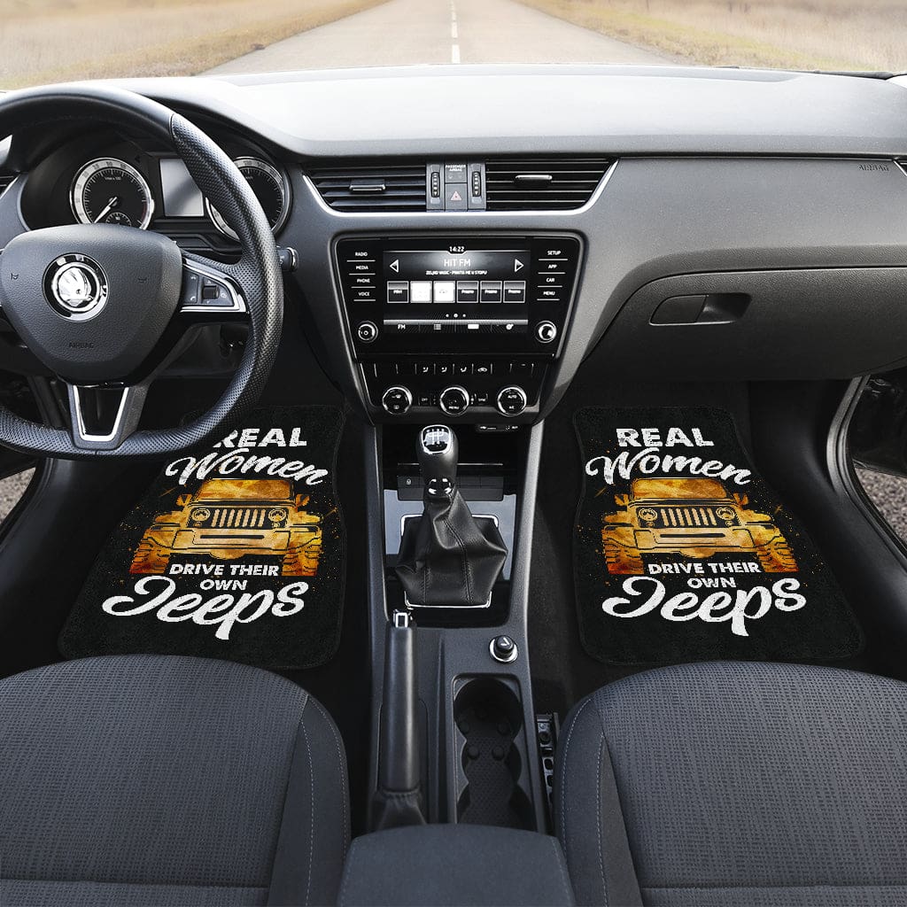 Inktee Store - Real Woman Owl Jeep Car Floor Mats Image