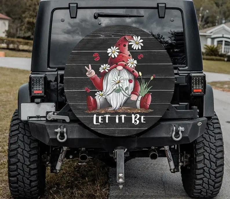 Red Gnome Let It Be Tire Cover
