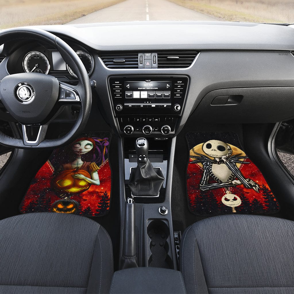 Inktee Store - Red Jack And Sally Nightmare Before Christmas Darkness Car Floor Mats Image