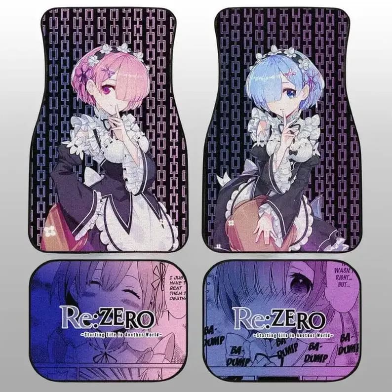Rem And Ram Custom Rezero Anime Car Floor Mats
