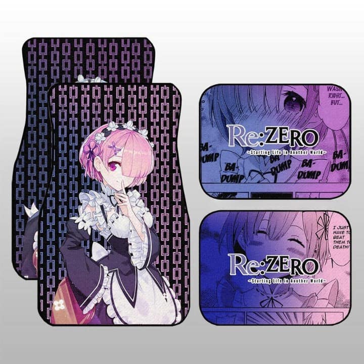 Inktee Store - Rem And Ram Custom Rezero Anime Car Floor Mats Image