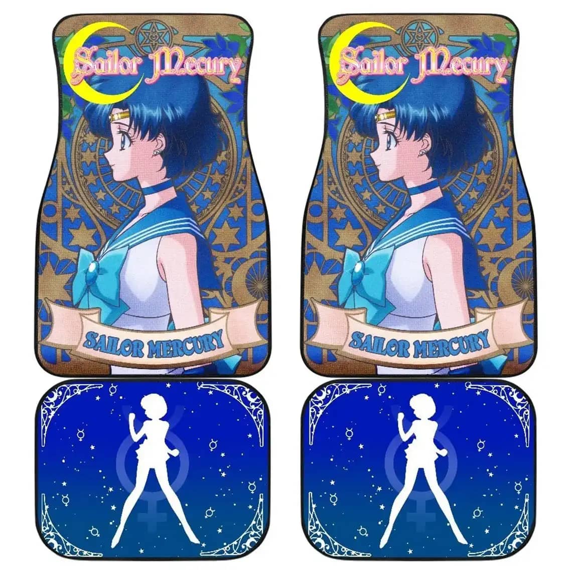 Sailor Mercury Characters Sailor Moon Anime Car Floor Mats