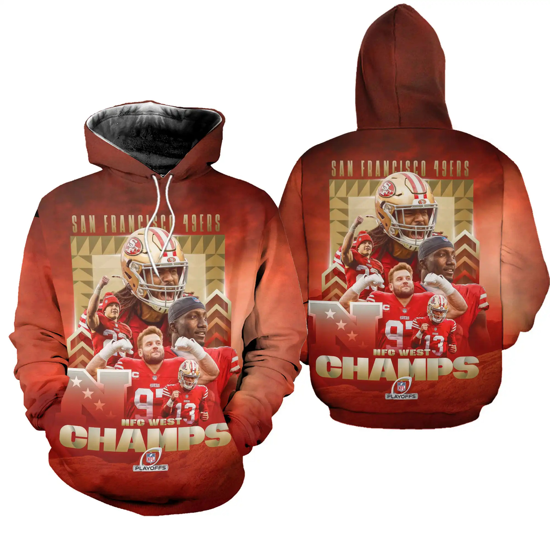 San Francisco 49Ers Nfl Championships 2022 Pullover 3D Hoodie