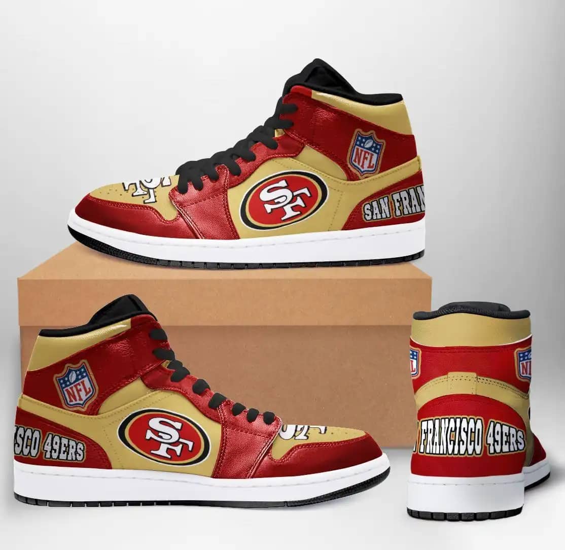 San Francisco 49ers Sneakers Nfl Football Team Perfect Gift For Sports Fans Air Jordan Shoes