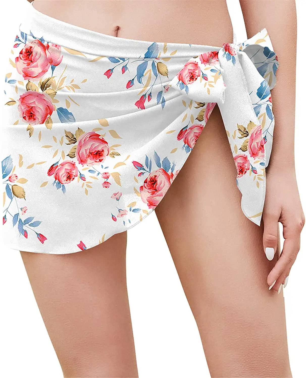 Sexy Chiffon Swimwear Cover Ups White Rose Beach Wrap