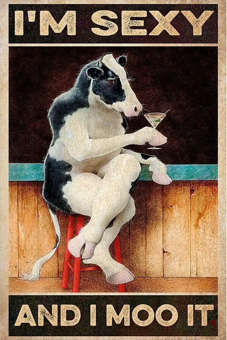 Sexy Cow And Wine I'M Moo It Poster