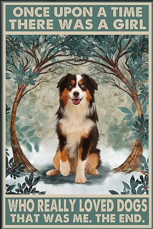 Shepherd Dog Once Upon A Time There Was Girl Who Really Loved Dogs That Me The End Gift For Family Friend Poster