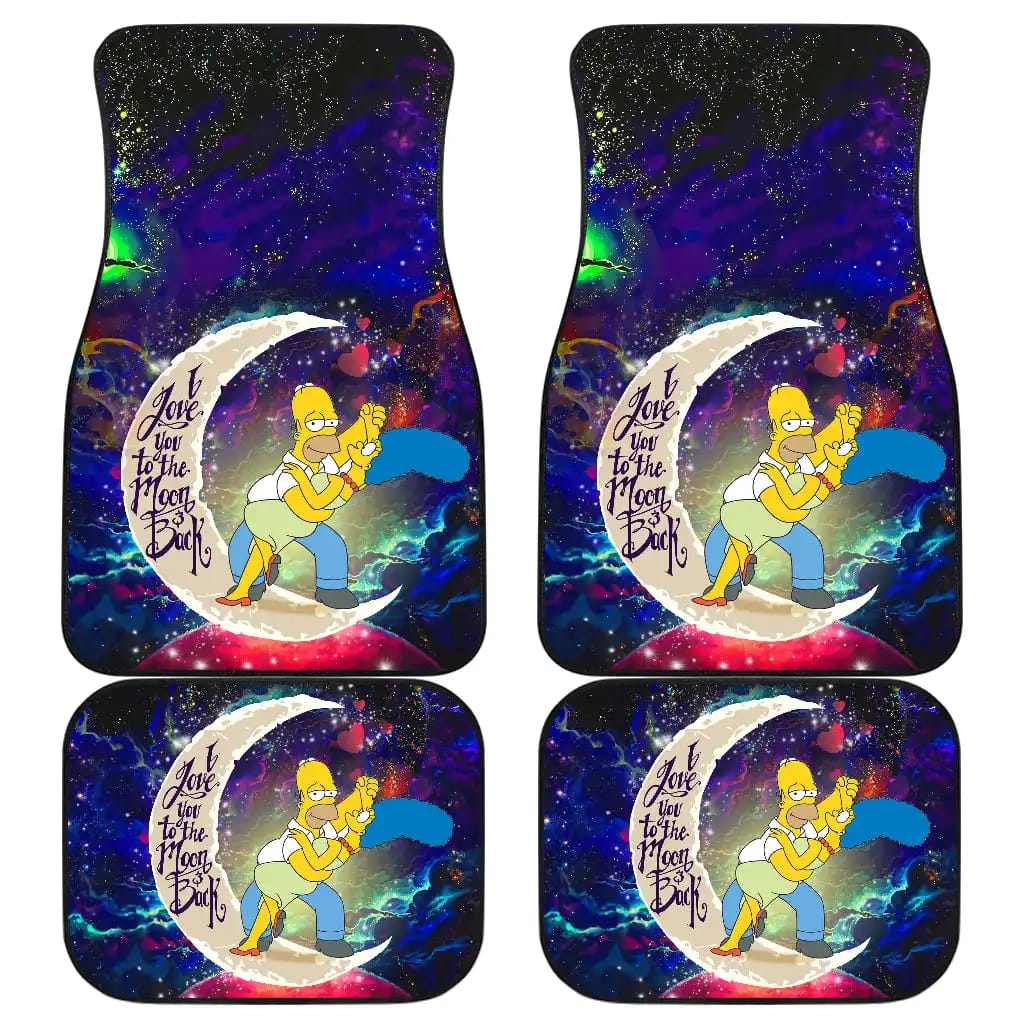 Simpsons Family Love You To The Moon Galaxy Car Floor Mats