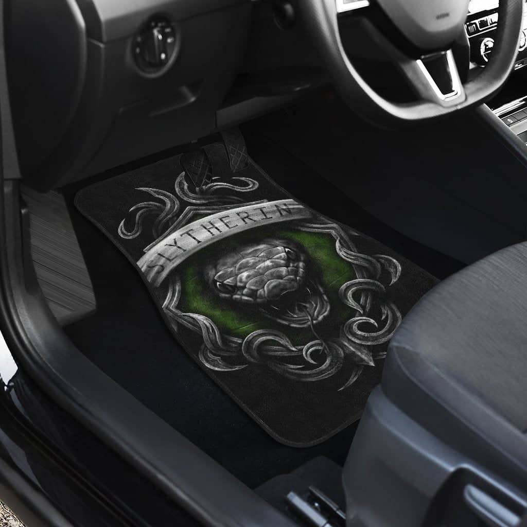 Inktee Store - Slytherin Harry Potter Front And Back Car Floor Mats Image