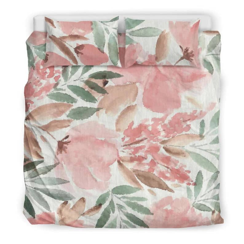Inktee Store - Soft And Delicate Pink Flower Pattern Art Quilt Bedding Sets Image