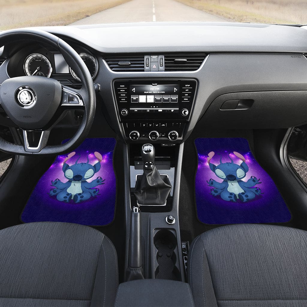 Inktee Store - Stitch Do Yoga Funny Custom Premium Car Floor Mats Image