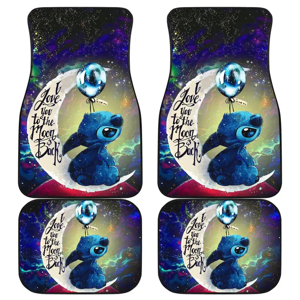 Stitch Love You To The Moon Galaxy Car Floor Mats